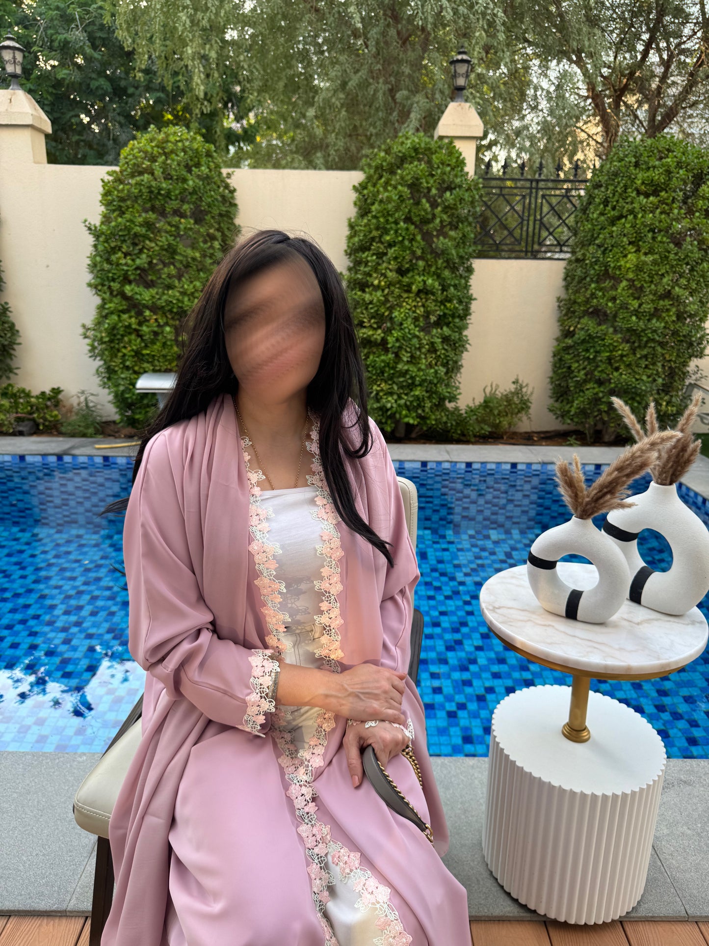 Bloom lace Abaya