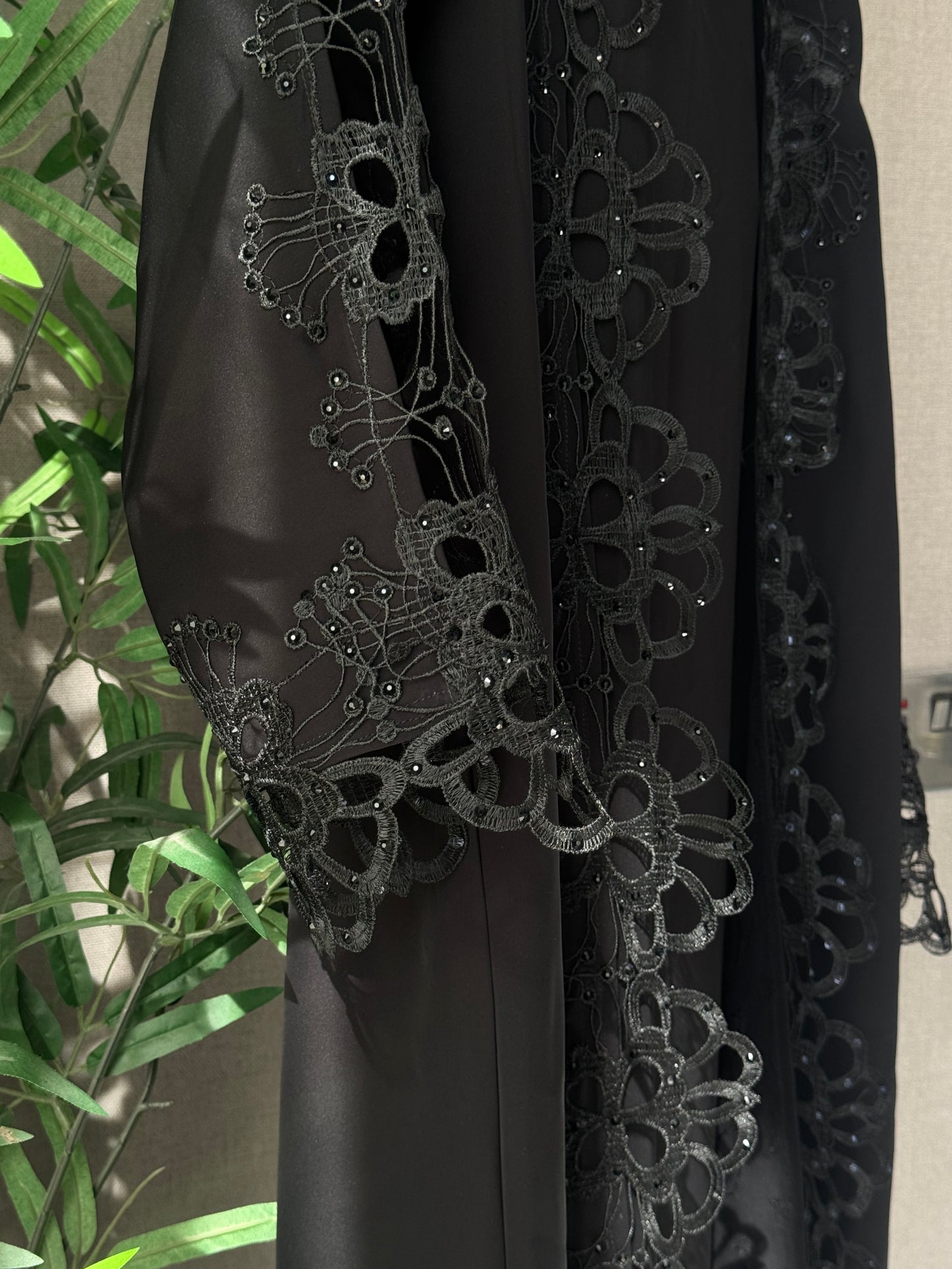 Flower lace abaya