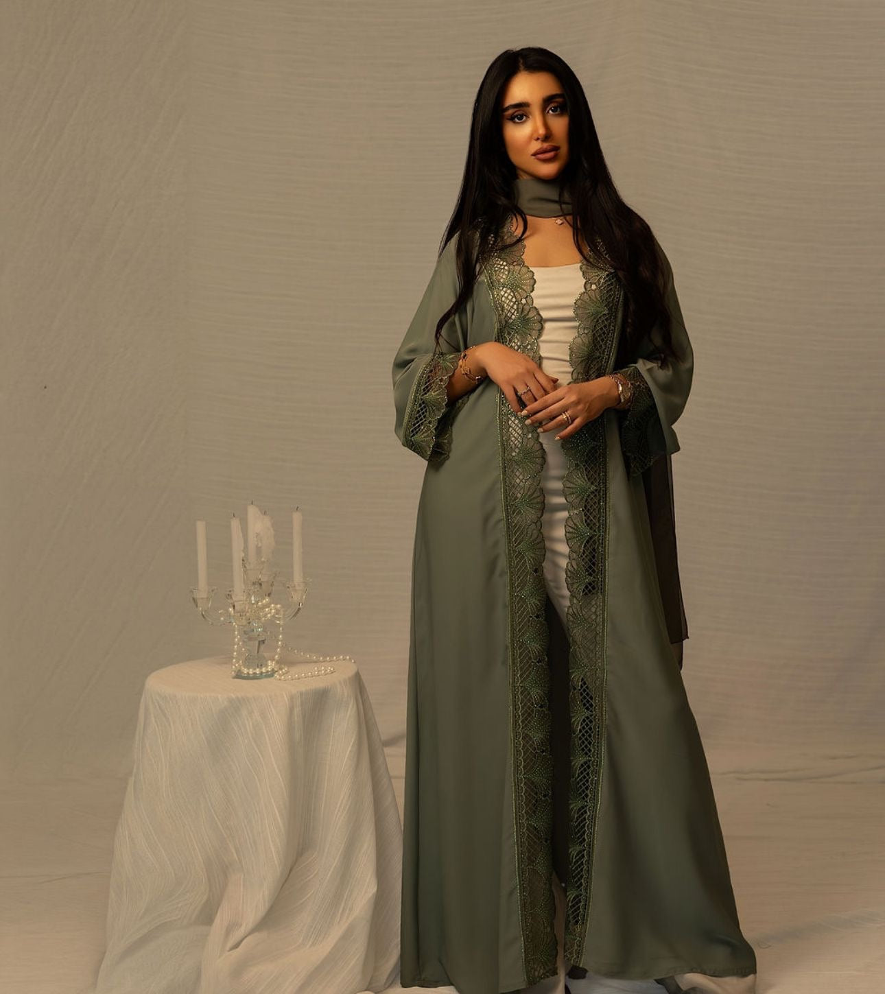 The Seashell Lace Abaya