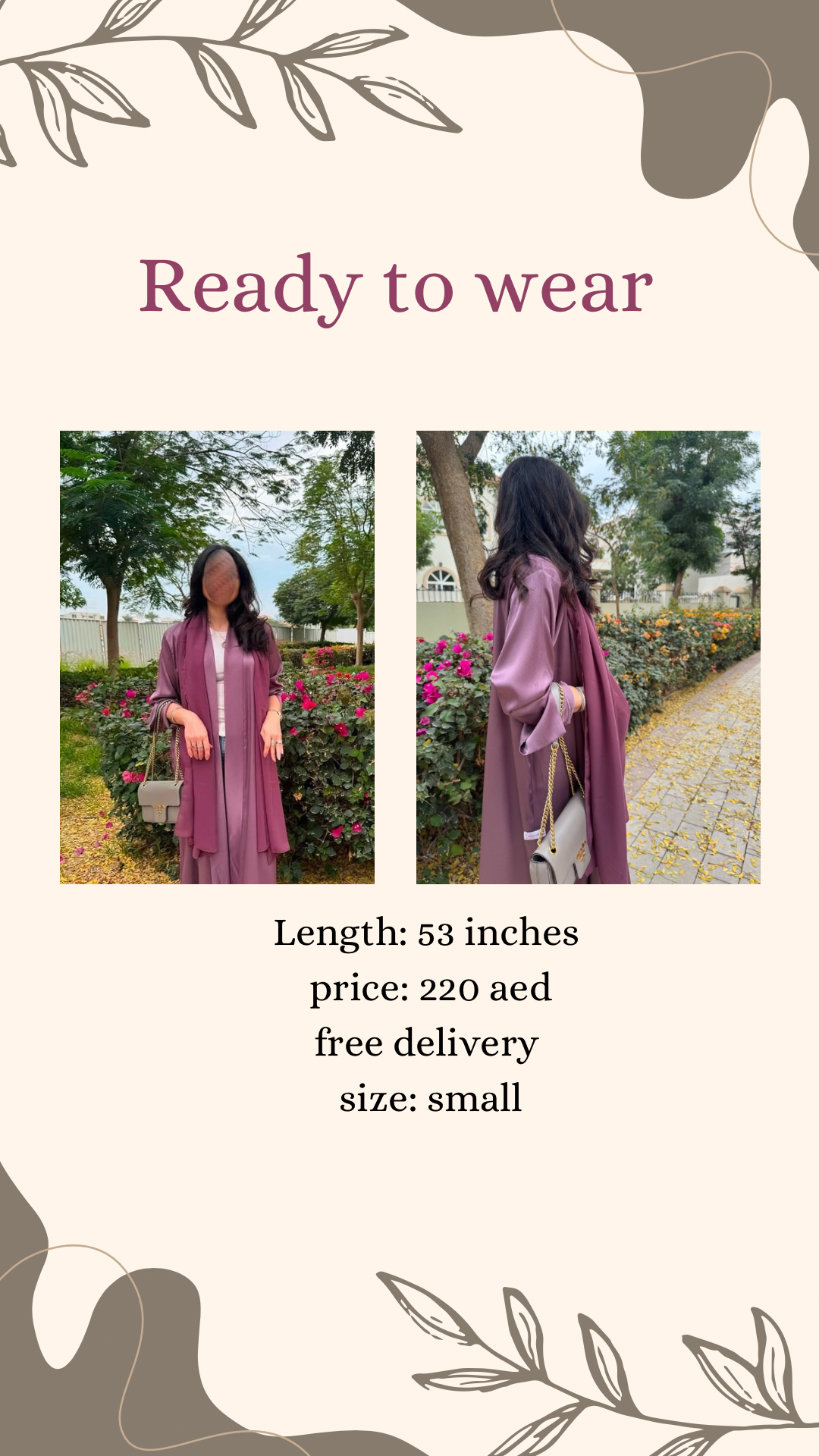 Petal abaya ready to wear