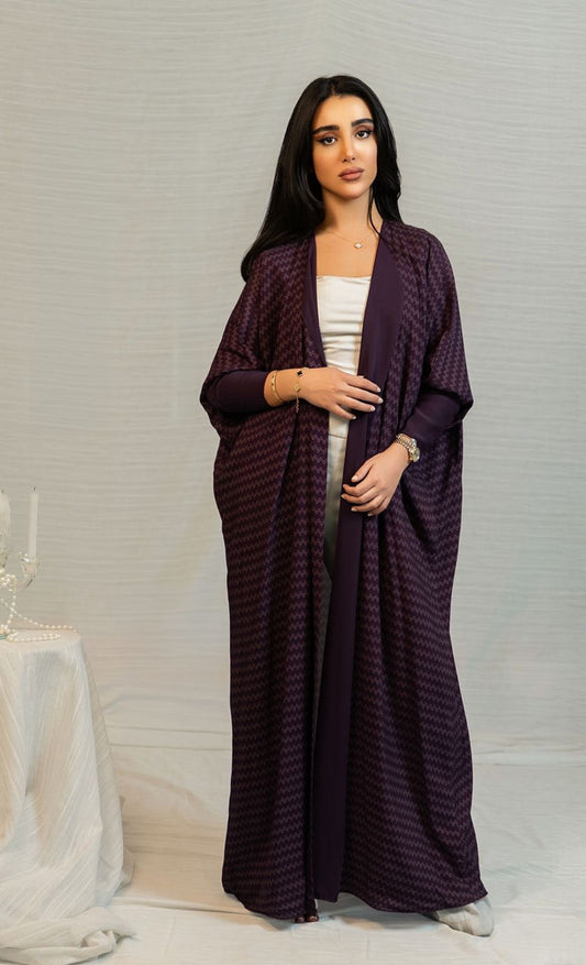 Purple Stripes Abaya Bisht
