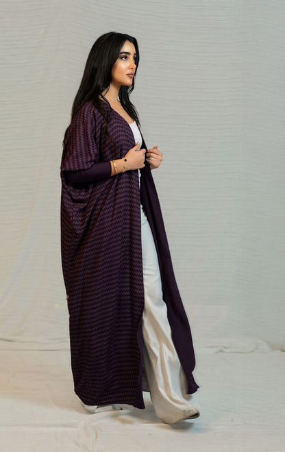 Purple Stripes Abaya Bisht