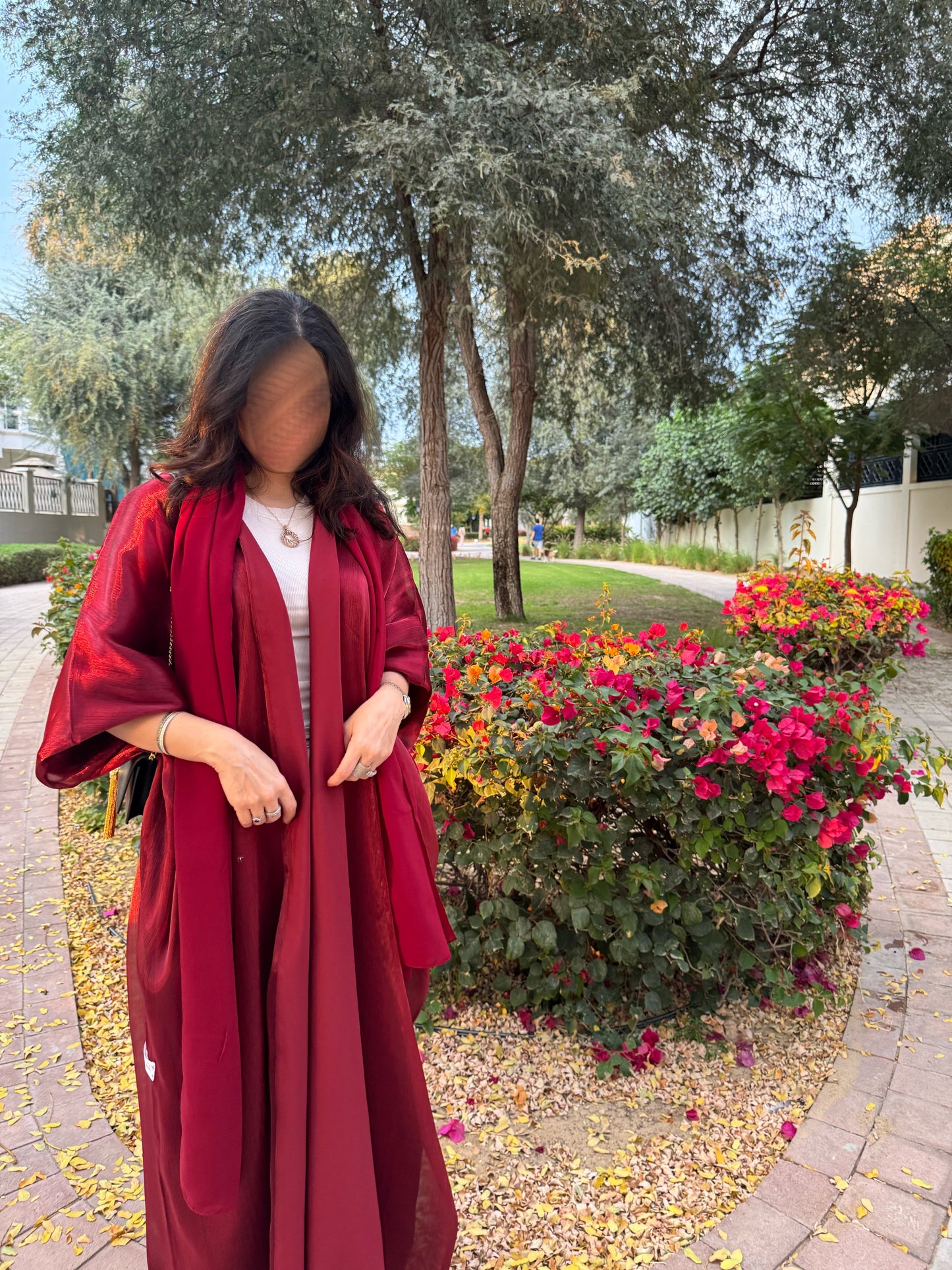 Royal red ready to wear abaya