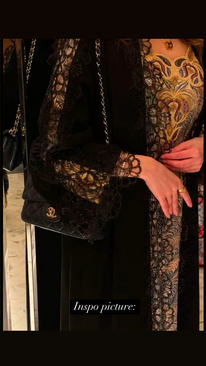 Flower lace abaya