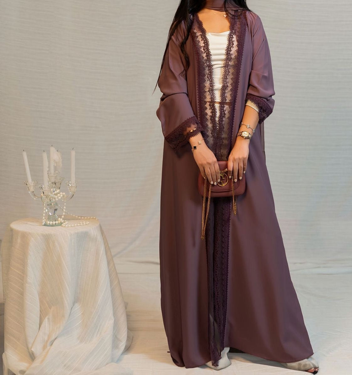 The Orchid Lace Abaya