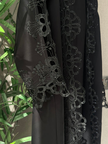 Flower lace abaya